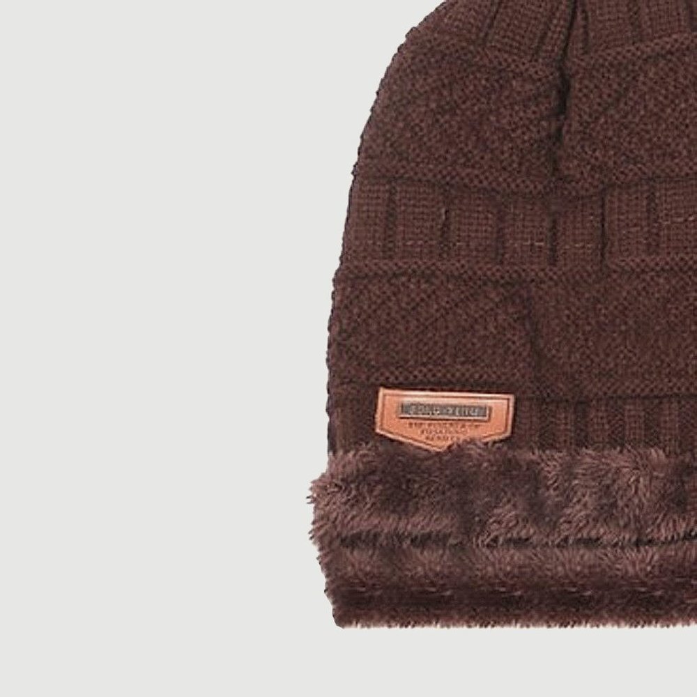 Diona J Women Brown Golf Fur Trim Ponytail Beanie Ski Hat Cap  Beanie tail